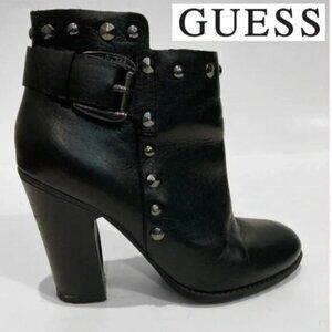 Guess Black Leather Studded Ankle Booties 6.5​​